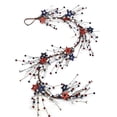 thumbnail image 3 of Independence Day Artificial Berry Star Garland, Red White Blue Patriotic Hanging Vine Decoration for Shopfront, Home, Party & Fireplace Mantel, Indoor Outdoor 4th of July Holiday Ornament, 4.92ft, 3 of 8