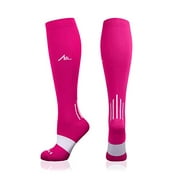 NEWZILL Compression Socks (20-30mmHg) for Men & Women (Pink, Medium)