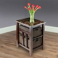 thumbnail image 4 of HomeStock Art Nouveau Allure Side Table Faux Marble Top with 2 Baskets, 4 of 7