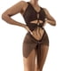 thumbnail image 2 of Gibobby Trajes de Baño Mujer Completo Traje de baño de tira de color sólido Falda corta Bikini de red Banda delgada Bikini ahuecado Traje de baño de biki(A,G), 2 of 5