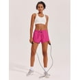 thumbnail image 3 of Pinspark Womens Running Shorts with Liner Quick Dry Athletic Sporty Short Drawstring Elastic Waist with Zip Pockets, 3 of 7