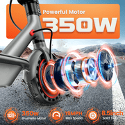 Electric Scooter for Adults - 350W Motor 8.5 Solid Tires, up to 19MPH and 16Miles Long-Range Portable E Scooter
