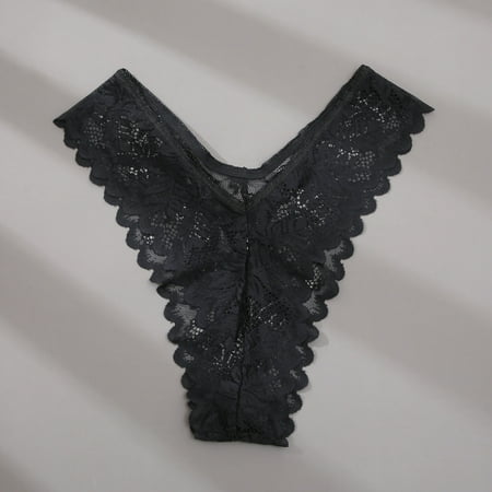 

CAICJ98 Underwear Women Women s Thong Black Half Lace Lace Pure Non Marking Low Waist Breathable Comfortable Underwear Black