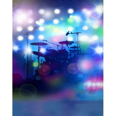 ABPHOTO Polyester 5x7ft Lights Musical Equipment Photography Backdrops Photo Props Studio