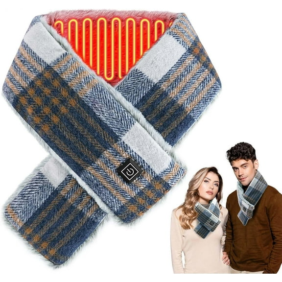 SONGAUN Heated Scarf USB Heated Scarves  for Women and Men Fast Heating Scarfs Rechargeable Heated Neck Scarf Electric Heated Shawl Neck Warmer for Men Women Winter