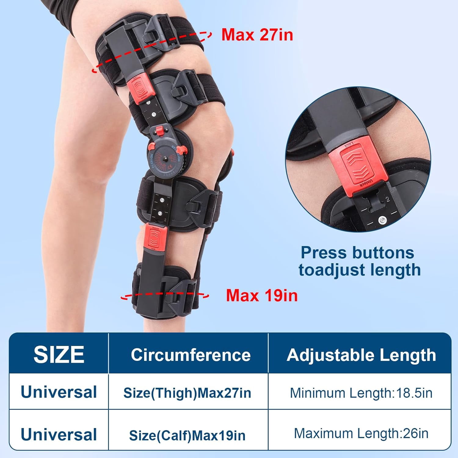 ROM Knee Brace: Hinged Post-Op Knee Brace for Arthritis, ACL, MCL, and PCL Injury – Optimal Support for Rehabilitation