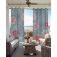 thumbnail image 6 of Pink Spring Flowers Blackout Curtains for Bedroom Living Room Darkening Curtains 54 Inch Long Blue Beige Retro Country Botanical Short Curtain for Small Window Treatment Grommet Drapes 42"x54"x2, 6 of 9