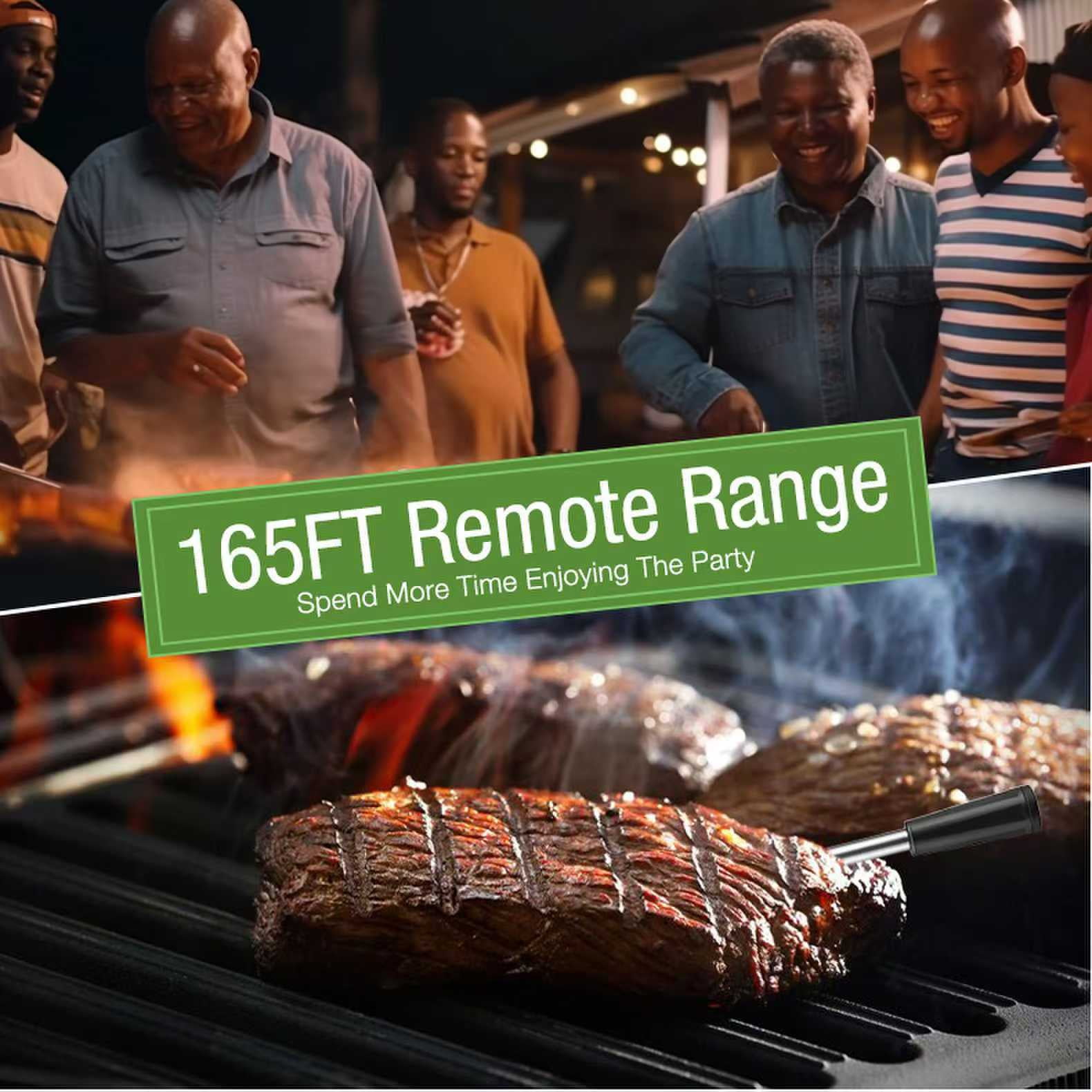Wireless Meat Thermometer Outdoor Smart Meter Digital Waterproof Kitchen Oven Grill Food Thermometer
