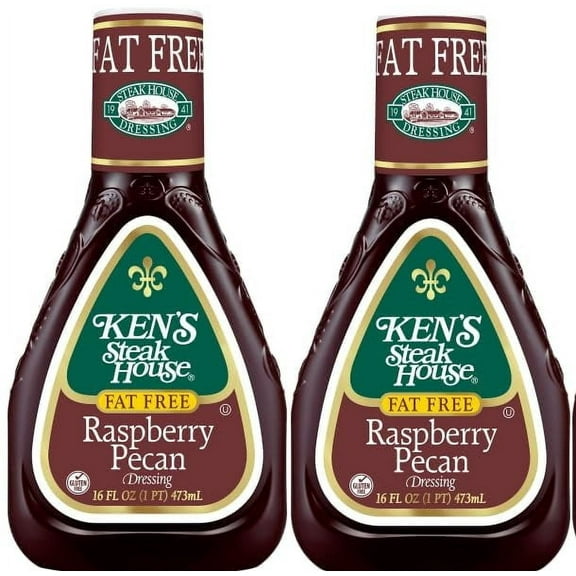 Ken's Fat Free Raspberry Pecan Salad Dressing, 16 Oz Bottle, Pack of 2