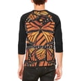 thumbnail image 2 of Halloween Monarch Butterfly Costume Mens Raglan T Shirt White-Black SM, 2 of 2