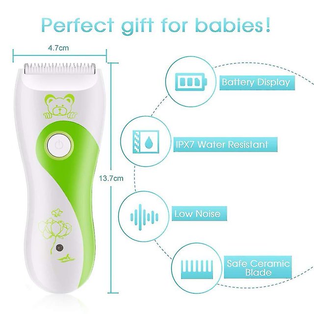 Cortadora de pelo para bebé, recortadora de pelo silenciosa, impermeable recargable por Usb LingWen 1327534071672