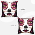 thumbnail image 7 of Velvet Decorative Throw Pillow Covers Set of 2, Soft Square Cushion Cover with Invisible Zipper Day Of The Dead Mexican Printing, 16"x16", 7 of 7