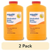 (2 pack) Equate Medicated Body Powder, Unscented, 10 oz, Compare to Gold Bond® Medicated Body Powder Active Ingredient