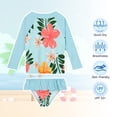 thumbnail image 3 of Zando Baby Girls Swimsuits 2 Piece Long Sleeve Rash Guard Set with Ruffle Cute Bathing Suits for Toddler UPF 50+ Sun Protection Quick Dry 3-8 Years, 3 of 7