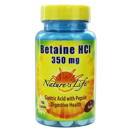 - Nature's Life - Betaine HCL 350 mg. - 100 Tablets