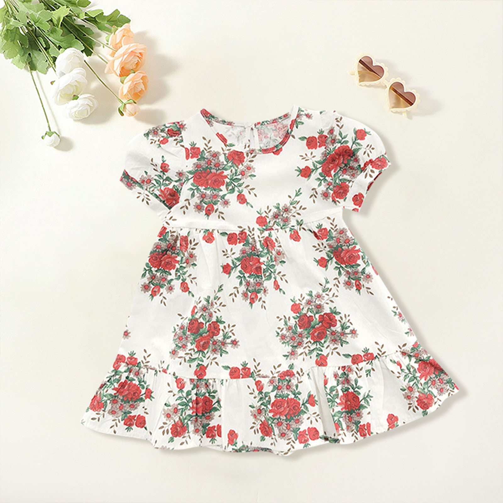 Girls red shirt dress hot sale