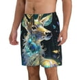 thumbnail image 2 of Kdxio Colorful Stained Glass Deer Pattern Mens Casual Shorts - Drawstring Summer Beach Sports Shorts for Men, 2 of 5
