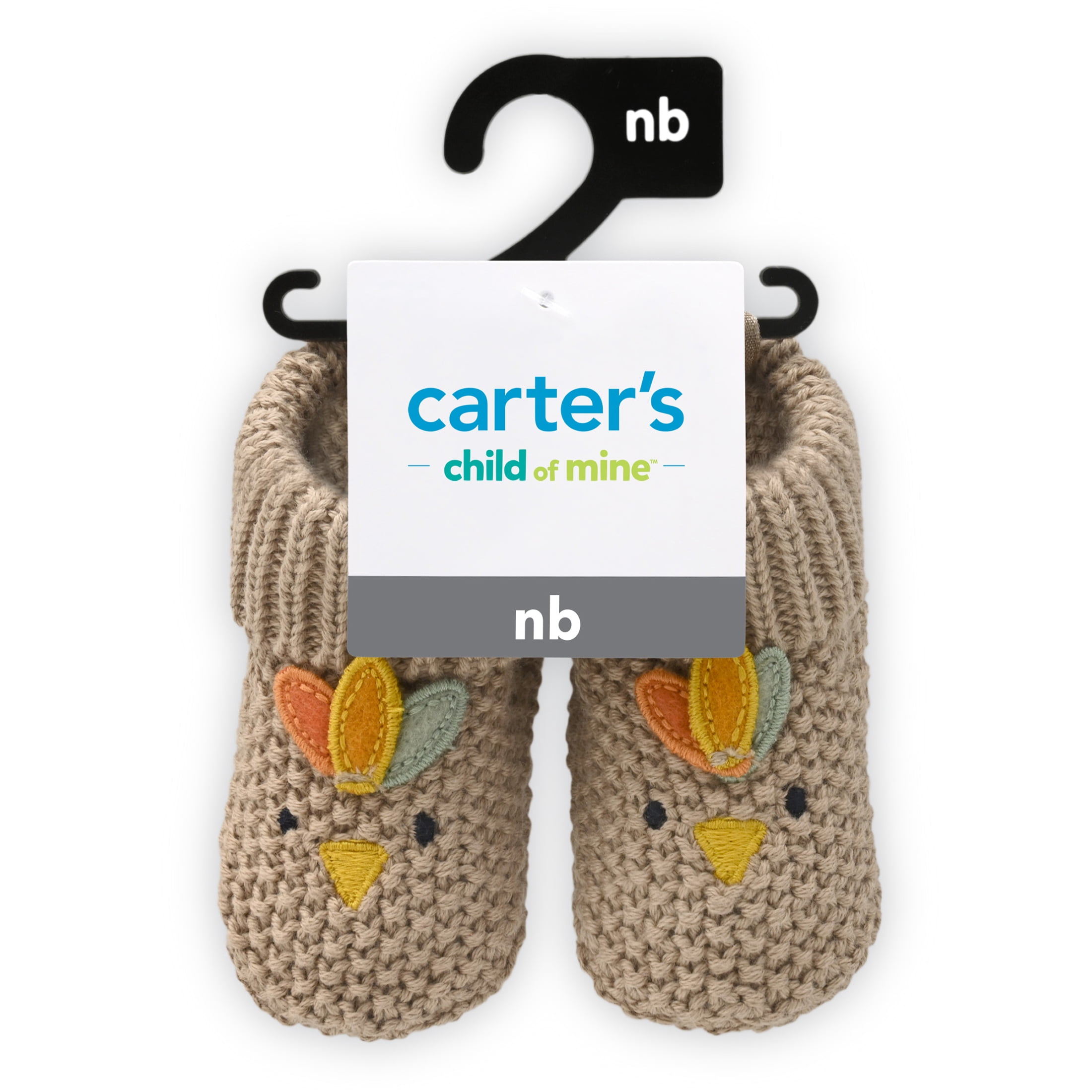 Carter's Child of Mine Infant Unisex Knit Turkey Graphic Booties, Sizes Newborn