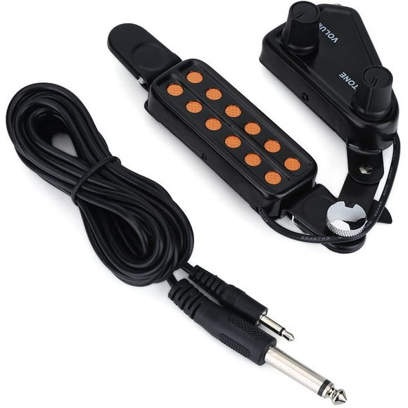 Transducteur de Micro Guitare, Micro Magnétique avec Accordeur de Volume et de Tonalité pour Guitare Acoustique