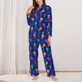 thumbnail image 2 of Disketp Méduse Colorée pour Ensemble de Pyjamas Manches Longues Vêtements de Nuit Boutonnés pour Femmes Ensembles de Pyjamas-TG, 2 of 7