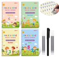 thumbnail image 1 of Estbridg Grooved Handwriting Practice Book Reusable Practice Copybooks Learn to Write for Boy Girl Reusable Handwriting Practice Set Calligraphy Workbook Grooved Activity Workbook for Adu, 1 of 7