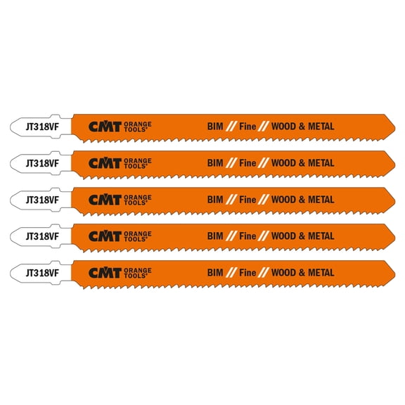 CMT JT318VF-5 5-Piece Jig Saw Blades for T-shank Jig Saws