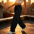 thumbnail image 2 of Lmueinov Women's 90s Retro Parachute Cargo Pants Elastic Waist D string Multi Pockets Baggy Wide Leg Streetwear Casual Hiking Jogger Pants, S-XXL, 2 of 7