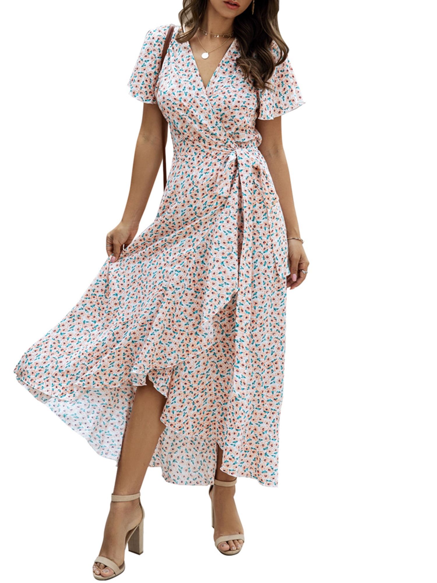 ladies floral midi dress