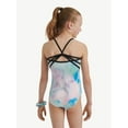 thumbnail image 4 of Justice Strappy Back Sports Bra for Teens with Butterfly Cloud Dye Print, Sizes XS-XL, 4 of 6