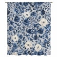 thumbnail image 2 of Navy Blue White Peony Sheer Curtains 84 Inches Long, Vintage Floral Blossom Light Filering Curtains, Breathable Simi Curtain Privacy Drapes for Living Room Bedroom Lightweight Window Treatment, 2 of 9