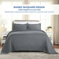 thumbnail image 5 of Superior Basketweave 3 Piece Decorative Cotton Bedspread, Lightweight Bedding Set, King Size, Gray, 5 of 10