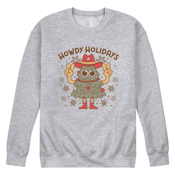 Instant Message - Howdy Holidays - Men's Long Sleeve Crew Fleece Sweatshirt