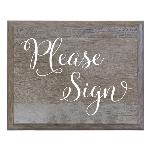 Please Sign Wooden Decorative Wedding Party sign (8x10)