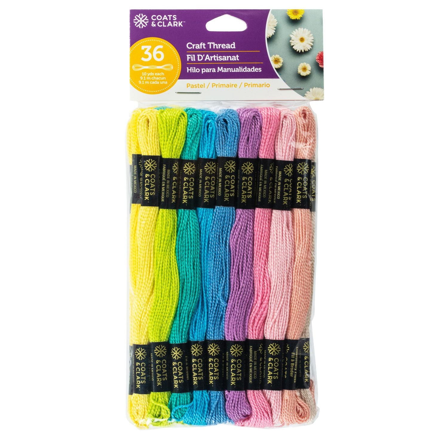 COATS & CLARK FIL ARTISANAL COULEURS PASTEL 36 FILS Fil artisanal, Pastel 36 fils