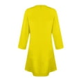 thumbnail image 5 of LISTHA Women's 3/4 Sleeve A-line and Flare Midi Long Dress Yellow 2XL, 5 of 6
