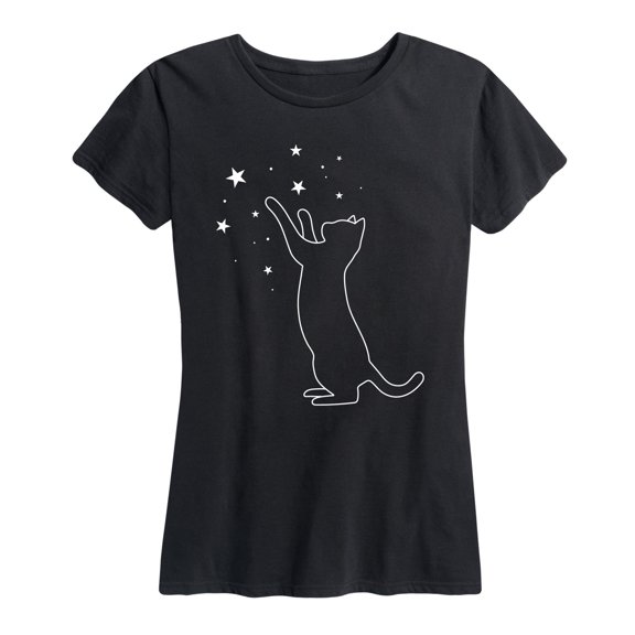 Instant Message - Cat Playing With Stars - Women's Short Sleeve Graphic T-shirt