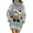 02-Grey, variant on Pink Queen 2025 Christmas Chunky Knit Turtleneck Sweater Dress with Pockets