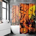 thumbnail image 2 of Gelasgo Halloween Haunted House Shower Curtain Polyester Fabric Waterproof Bathroom Curtains 72x72 Inch Spooky Moon Pumpkin Decor, 2 of 5
