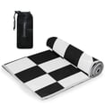 thumbnail image 2 of Qxltty Black and White Checkered Ultra-Thin Lightweight Towel Quick-Dry Absorbent Portable Towel Ideal for Camping Running Cycling Gym Use, 2 of 6