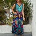 thumbnail image 2 of Watercolor Butterfly Vestido Sin Mangas Vestidos Para Mujer, Vestido Suelto De Verano 2025, 2 of 5