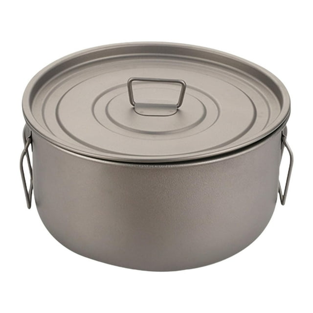 Almencla Outdoor Titanium Pot 1.8L Camping Cooking Set for Hiking Backpacking Camping