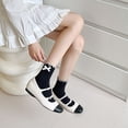 thumbnail image 4 of AWZXDE Women Bow Mary Jane Socks Cute Ruffle Edge Breathable Soft For Dress Cute Socks For Women Japanese, 4 of 5