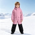 thumbnail image 6 of Girls Ski Suits Waterproof Jumpsuit with Hood Insulated Midweight Zipper Closure Warm Kids Winter Snow Jacket Pink 4-12 Years, 6 of 7
