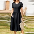 thumbnail image 1 of WILLBEST Vestidos Casuales Para Mujer 1 Vestido Casual Con Bolsillo Y Manga Con Volantes De Color Sólido Para Mujer, 1 of 3