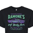 thumbnail image 3 of Disney Cars - Radiator Springs Ramone's House of Body Art Rt 66 - Juniors Cropped Cotton Blend T-Shirt, 3 of 5