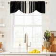 thumbnail image 3 of Black Beige Striped Tie Up Valance Curtains for Windows, Kitchen Curtains Window Treatments, Modern Farmhouse Retro Lines Short Window Shades Valances for Bedroom Bathroom Cafe 42"x18", 3 of 8