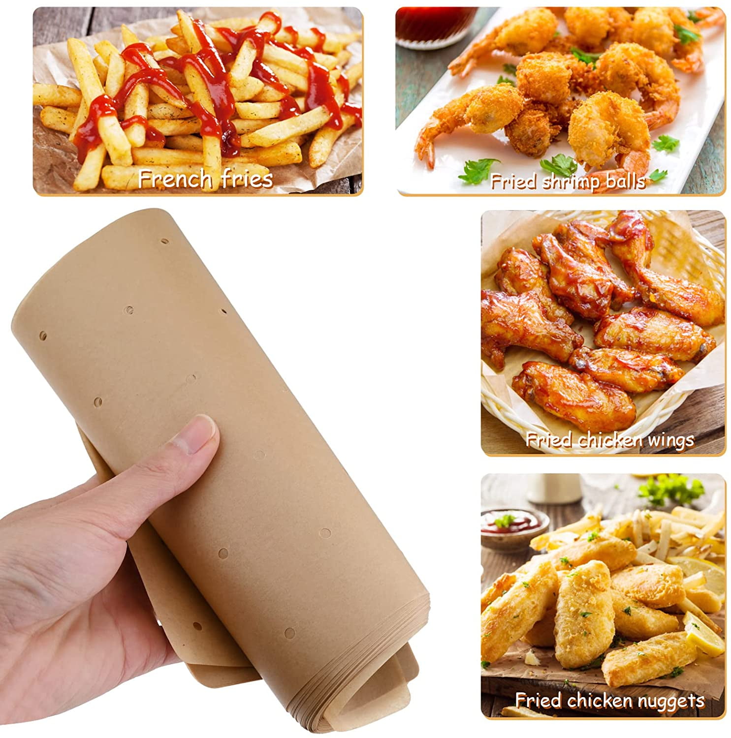 Unbleached Air Fryer Parchment Paper, 100 PCS Perforated Square Air Fryer  Liners for Ninja Foodi Grill 5-in-1 AG301 4qt Air Fryer 
