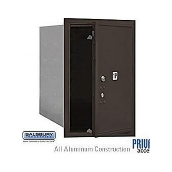 6 Door High Recessed Mounted 4C Horizontal Parcel Locker with 1 Parcel Locker in Bronze with Private Access - Front Loading
