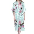 thumbnail image 1 of Penkiiy Peignoirs en Soie Simulée pour Femmes Peignoirs pour Femmes Kimono Paon Longue Robe de Chambre Robe Japonaise Robe L Bleu Clair, 1 of 5