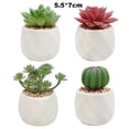 thumbnail image 2 of Pots en Céramique Géométriques Modernes Divers Succulentes Réalistes, Ensemble de 4, 2 of 5